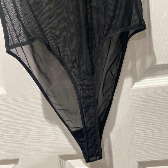 Good American Black Mesh Sequin Bodysuit Size Small - Picture 5 of 9